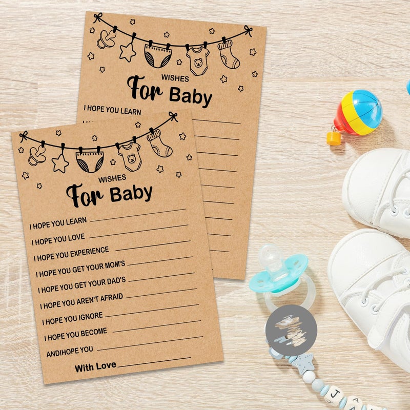 Misaidou Baby Shower Game, Wishes for Baby, Baby Shower Ideas, Party Activities Ideas Supplies, Baby Shower Party Games Supplies & Activities, 30 Game Cards Included, Kraft - Image 3